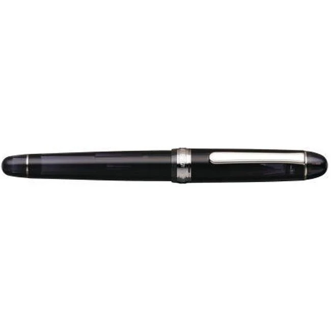 Penna stilografica in platino n. 3776 Century Rhodium Black Diamond Extra Thick PNB-18000CR#7-5