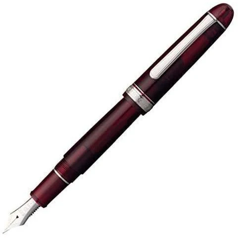 Penna stilografica in platino n. 3776, finitura rodio Century, bordeaux, grassetto PNB-18000CR n. 71-4