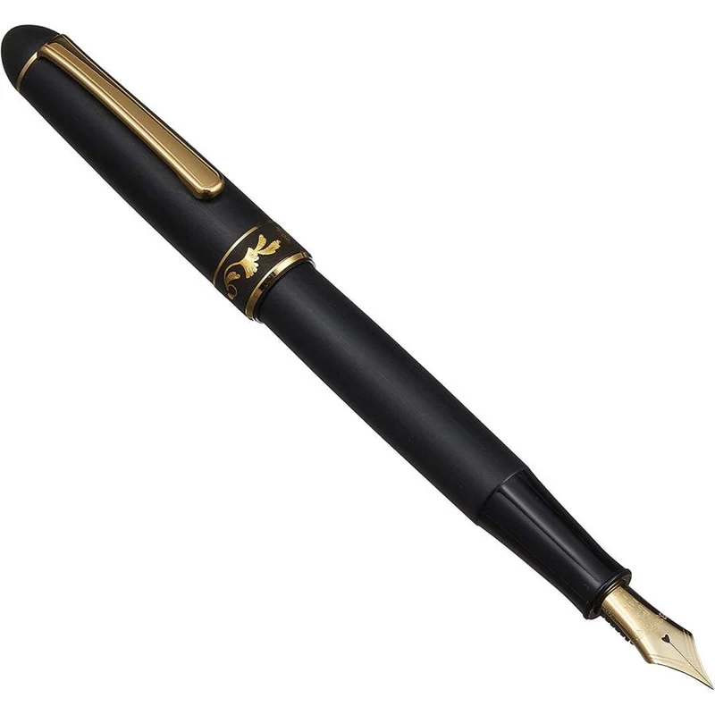 Penna stilografica in platino n. 3776 Higo Inlay Ginkgo Bold PTB-30000Z n. 96-4