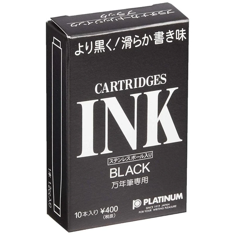 Penna stilografica Platinum cartuccia inchiostro nero 10 pezzi SPSQ-400#1