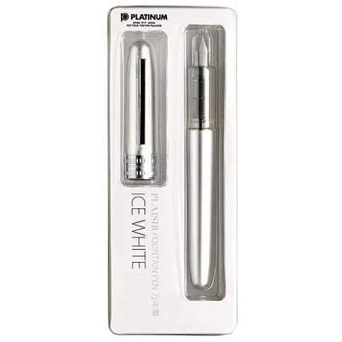 Penna stilografica Platinum Plasir G Pack Ice White Medium PGB-1000B#3-3G