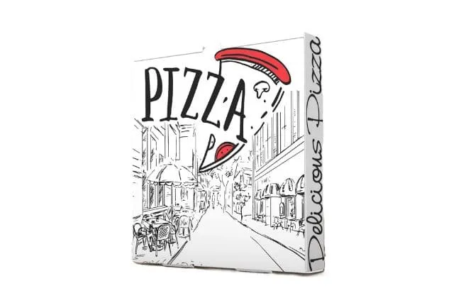 Caja Pizza Decorada 40x40x3,5cm (100 unidades)