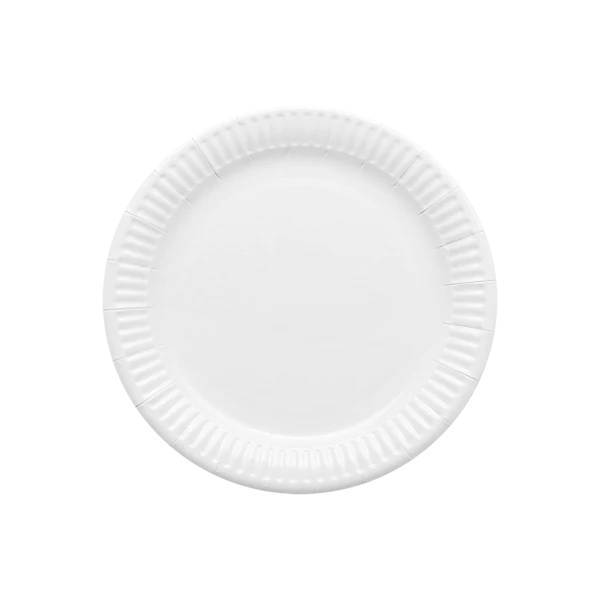 Plato Cartón Laminado Blanco 18 cm