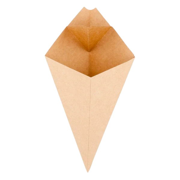 Cono Kraft con espacio para Salsa 20,5x26,5cm