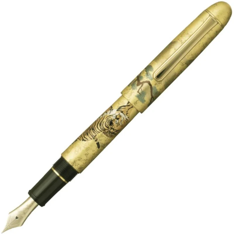 Penna stilografica in platino Century Kanazawa Foil Matsutora Bold PNB-35000H#55-4