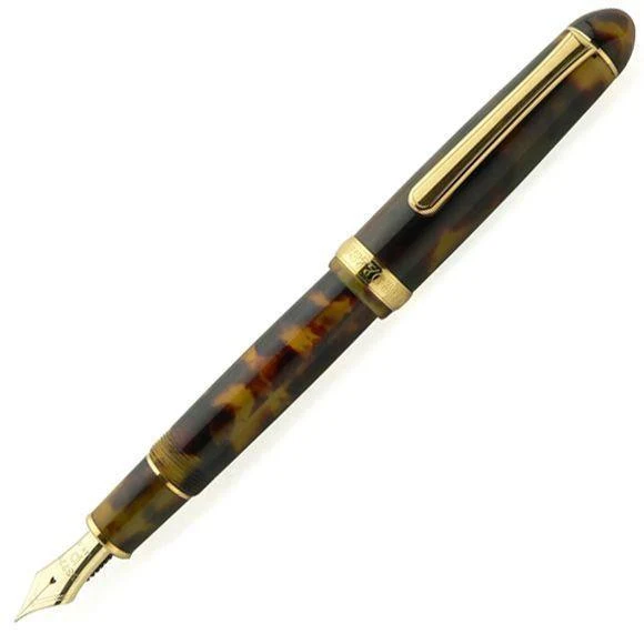 Penna stilografica in platino n. 3776 in celluloide tartaruga punta fine PTB-35000S n. 62-2