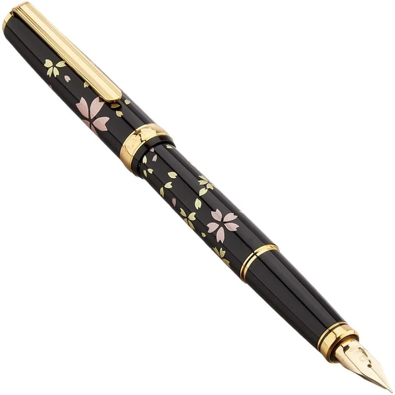 Penna stilografica in platino Bikou Modern Maki-e Sakura Fubuki Fine Point PTL-20000H#52-2