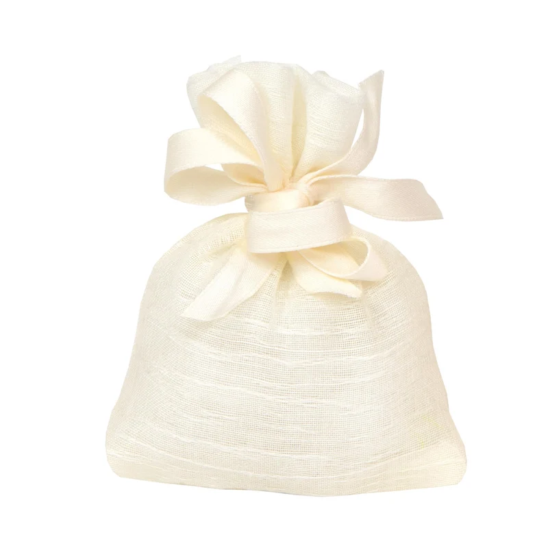 Sacchetto in Tessuto Elegant Avorio 10 x 13 cm - 10 pezzi