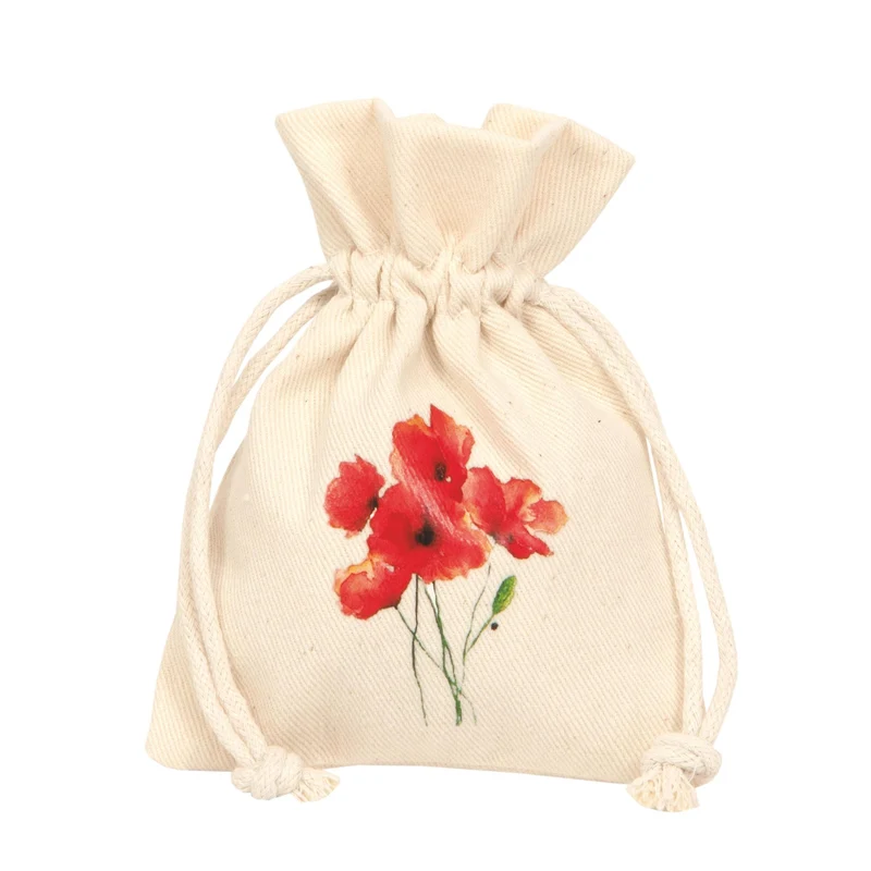 Sacchetto in Cotone Papavero 9 x 12 cm - 10 pezzi