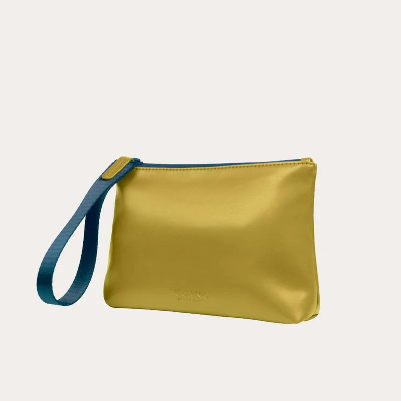 Beauty Case Multiuso Tucano Palma Pouch in Tessuto Effetto Pelle Giallo