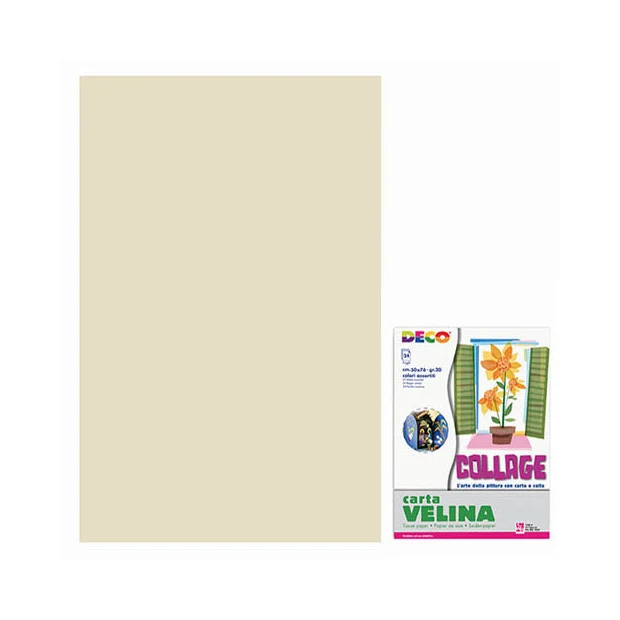 Carta Velina Avorio in Fogli 50 x 76 cm - 24 pezzi