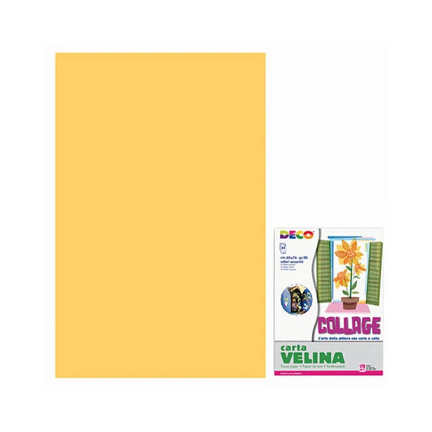 Carta Velina Giallo Ocra in Fogli 50 x 76 cm - 24 pezzi