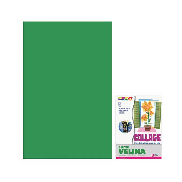 Carta Velina Verde Scuro in Fogli 50 x 76 cm - 24 pezzi