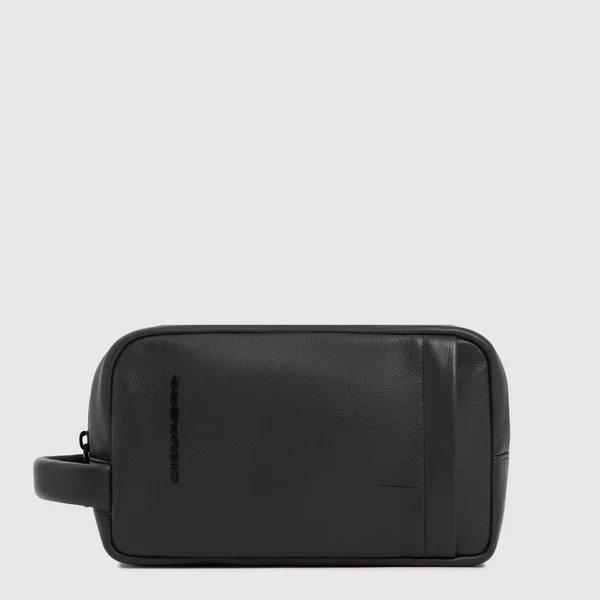 Beauty Case Piquadro Russel in Pelle Nero