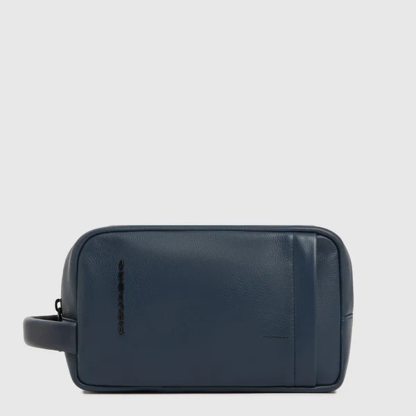 Beauty Case Piquadro Russel in Pelle Blu