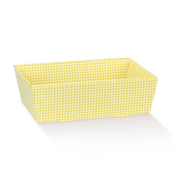 Vassoio Conico a Quadretti Giallo 290 x 210 x 90 mm
