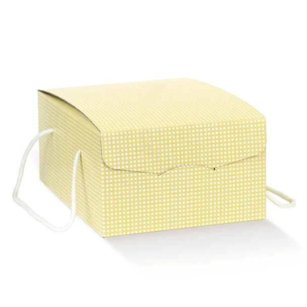 Scatola Segreto con Cordini a Quadretti Giallo 335 x 235 x 140 mm - 2 pezzi
