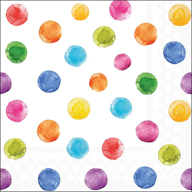 Tovaglioli in Carta FSC a 3 Veli 33 x 33 cm Polka Dots White - 20 pezzi