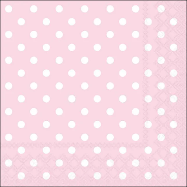 Tovaglioli in Carta FSC a 3 Veli 33 x 33 cm Pastel Dots Rose - 20 pezzi