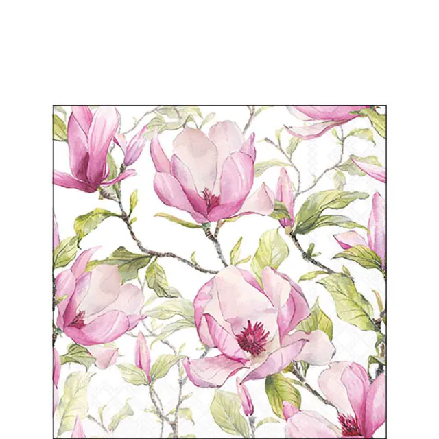 Tovaglioli in Carta FSC a 3 Veli 25 x 25 cm Blooming Magnolia - 20 pezzi