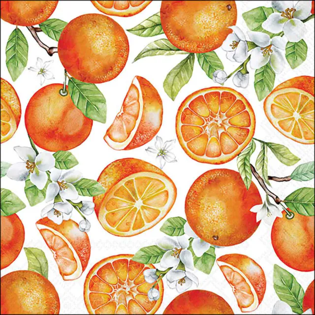 Tovaglioli in Carta FSC a 3 Veli 33 x 33 cm Juicy Oranges - 20 pezzi