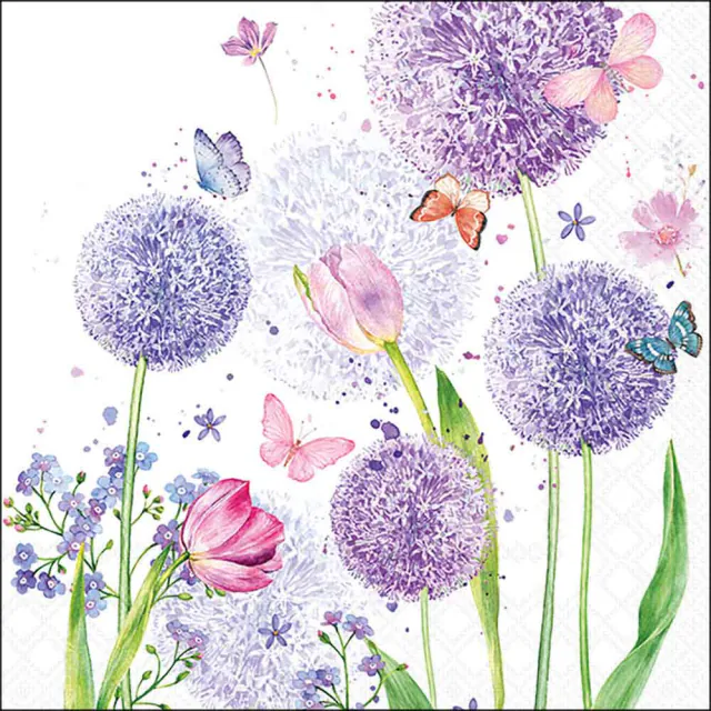 Tovaglioli in Carta FSC a 3 Veli 33 x 33 cm Flower Beauty - 20 pezzi