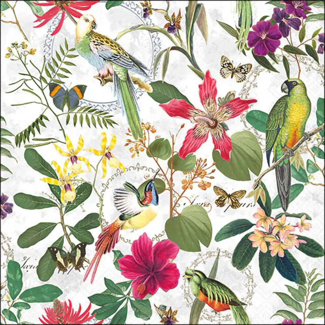 Tovaglioli in Carta FSC a 3 Veli 33 x 33 cm Tropical Jungle - 20 pezzi