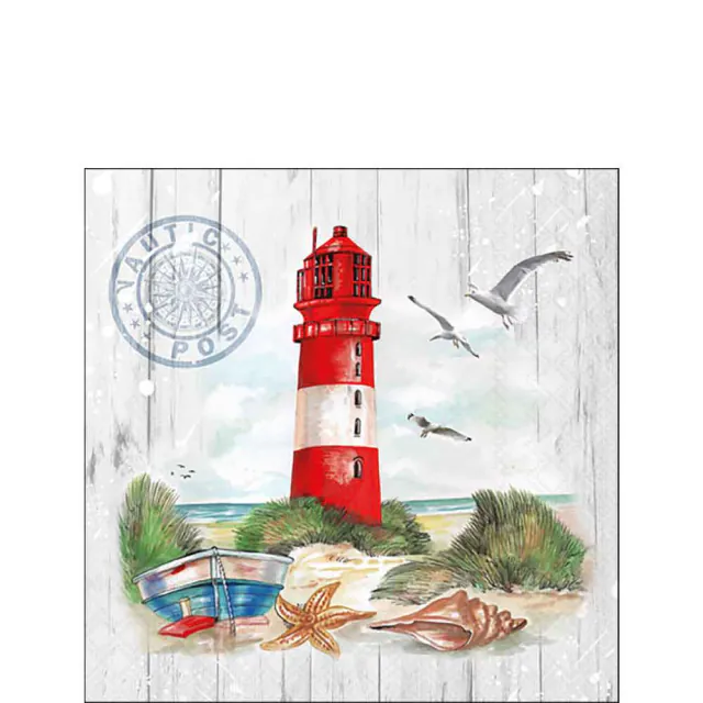 Tovaglioli in Carta FSC a 3 Veli 25 x 25 cm Lighthouse - 20 pezzi