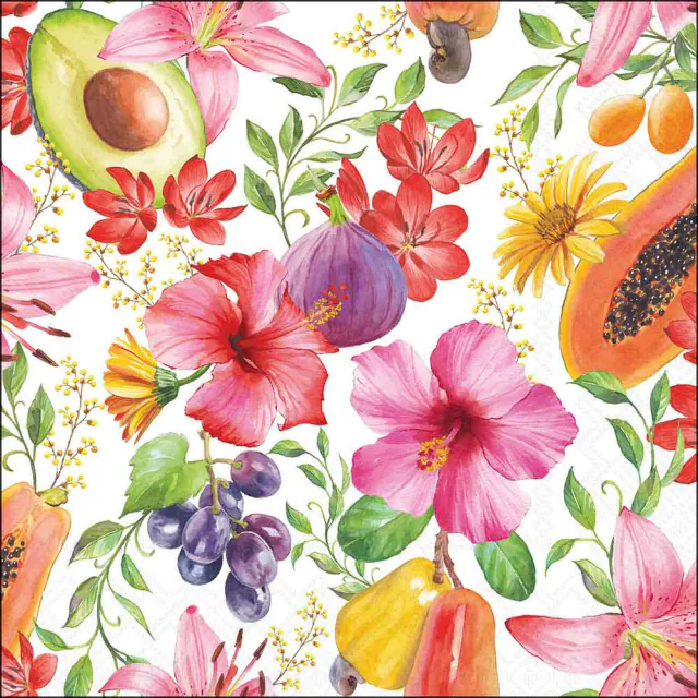 Tovaglioli in Carta FSC a 3 Veli 33 x 33 cm Tropical Delights - 20 pezzi