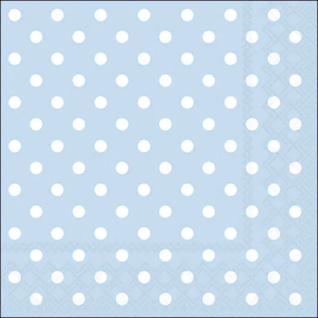 Tovaglioli in Carta FSC a 3 Veli 33 x 33 cm Pastel Dots Blue - 20 pezzi