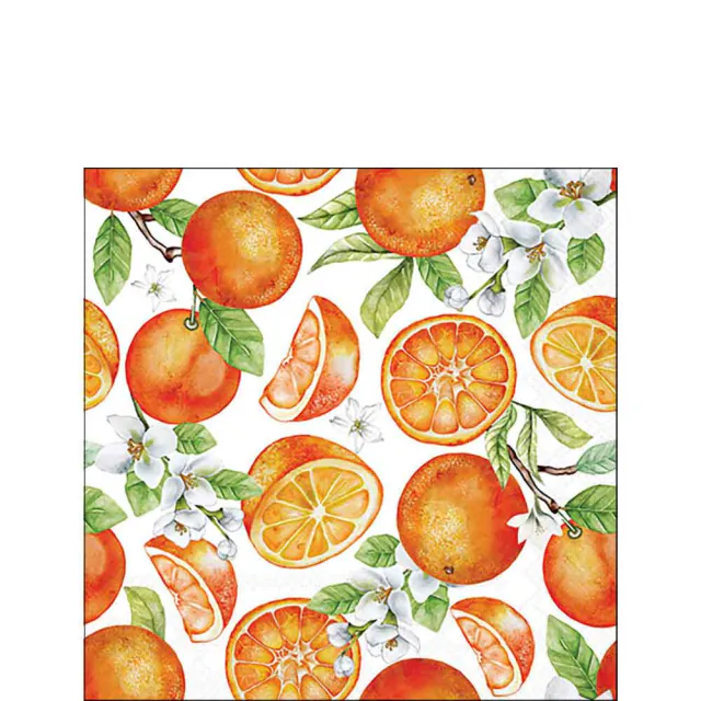 Tovaglioli in Carta FSC a 3 Veli 25 x 25 cm Juicy Oranges - 20 pezzi