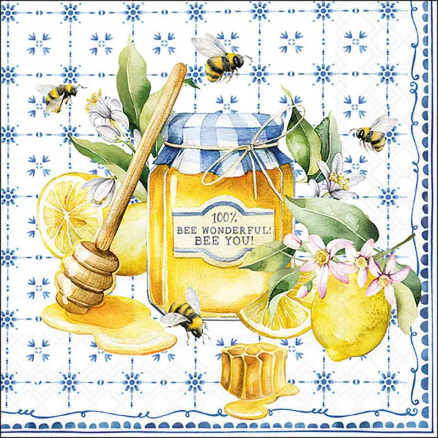 Tovaglioli in Carta FSC a 3 Veli 33 x 33 cm Bee Wonderful - 20 pezzi