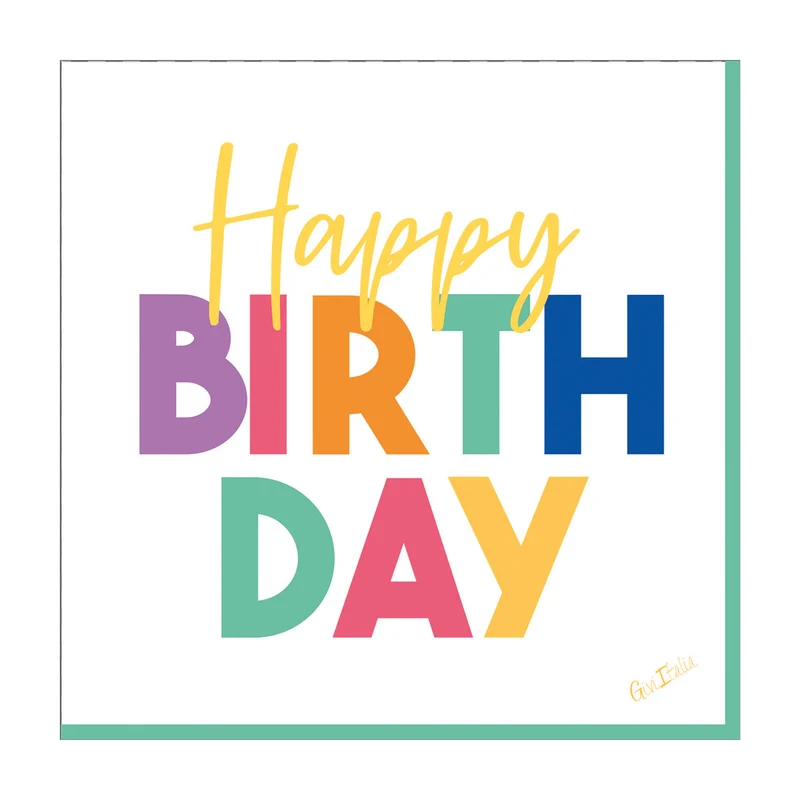 Tovaglioli Happy Birthday Colors 33 x 33 cm - 16 pezzi