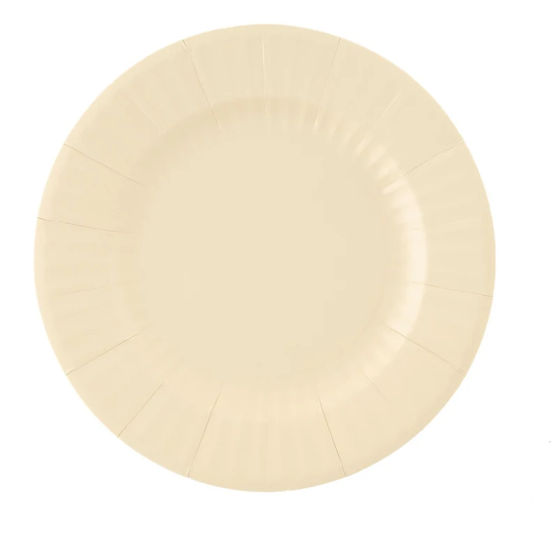 Piatti Round in Carta Sabbia 27 cm - 8 pezzi