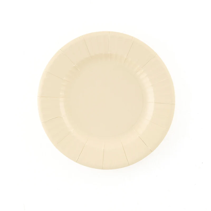 Piatti Round in Carta Sabbia 21 cm - 8 pezzi