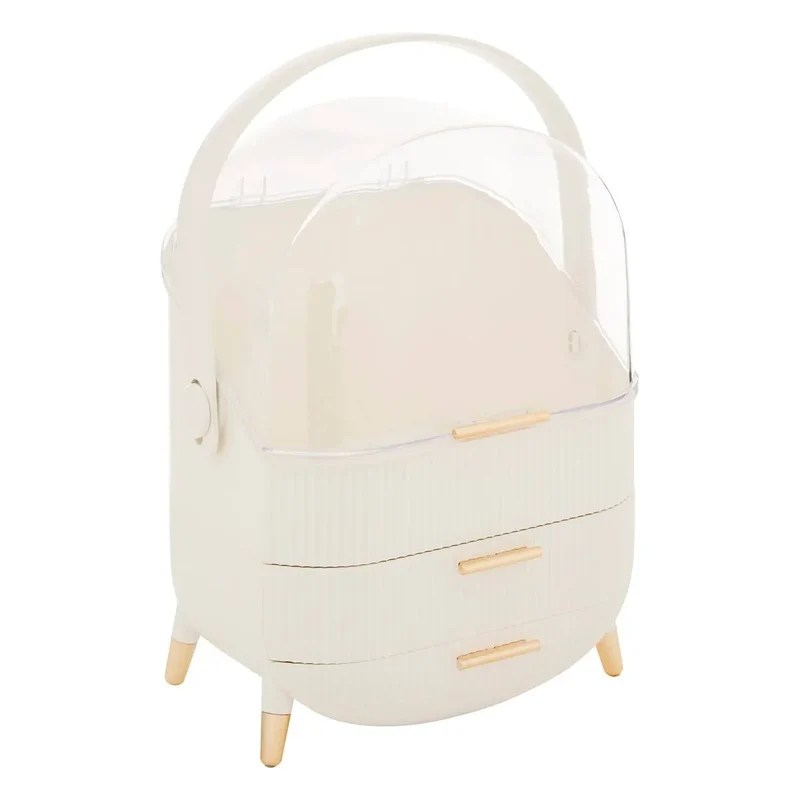 Organizer per Bagno Alba con Cassettini e Manico Beige 25 x 17 x 38 cm