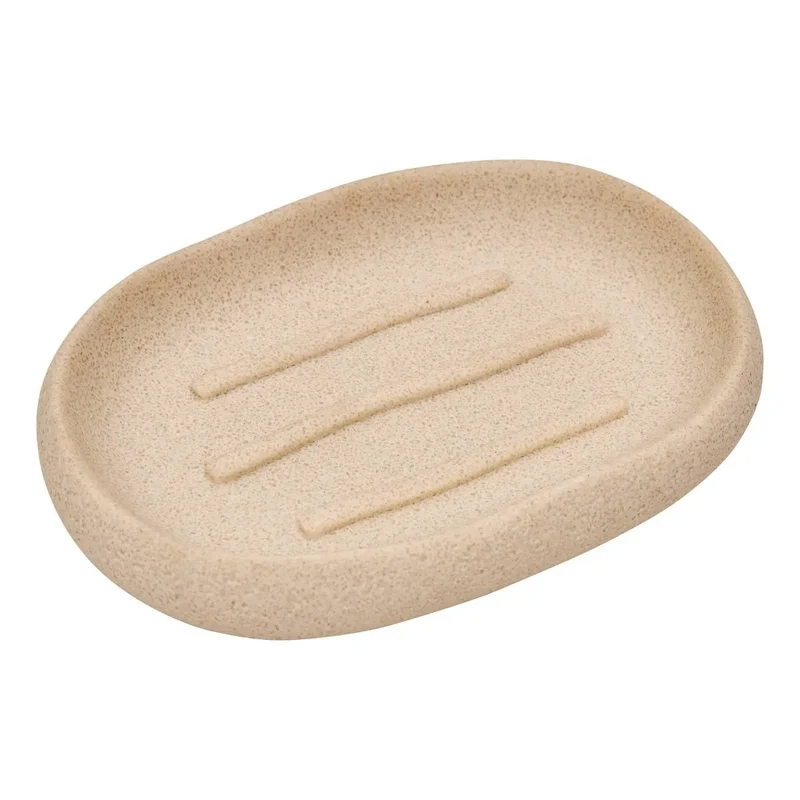 Porta Saponetta Oleya in Resina Beige 13 x 9 cm