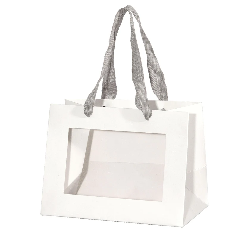Borsa in Carta con Finestra Bianco 18 x 11 x 13,5 cm - 10 pezzi
