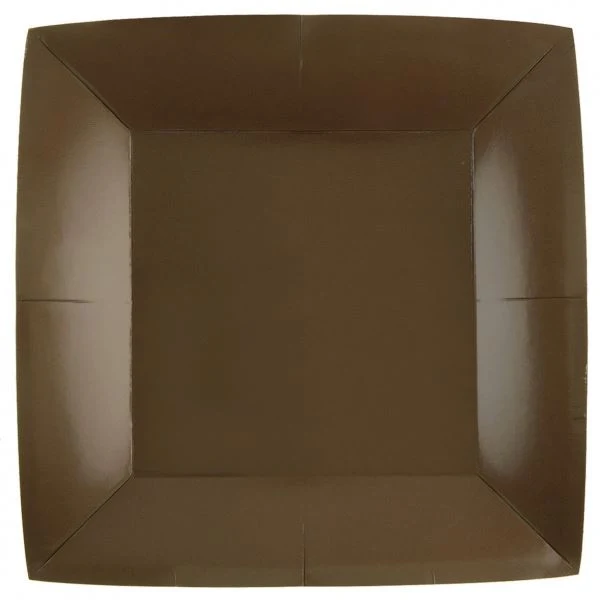 Piatto Biocompostabile Cioccolato 23 x 23 cm - 10 pezzi