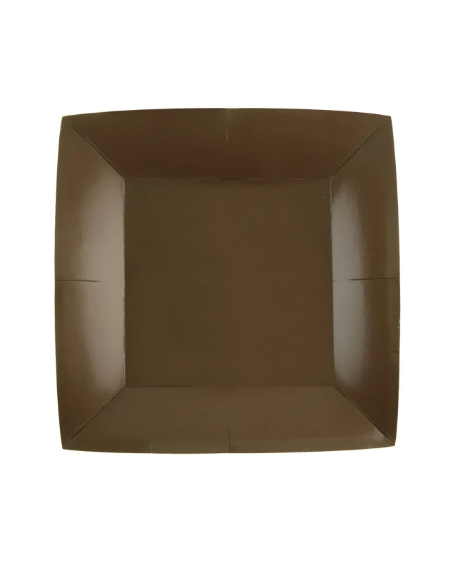 Piatto Biocompostabile Cioccolato 18 x 18 cm - 10 pezzi
