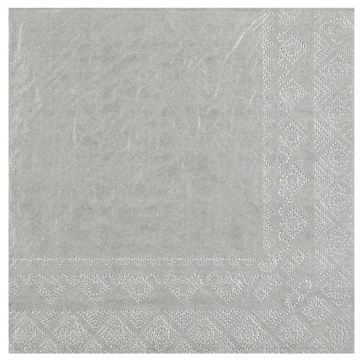Tovaglioli in Carta 3 Veli Argento 33 x 33 cm - 25 pezzi