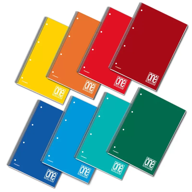 Blocco A4 con Spirale Laterale One Color con Fori 70 gr / 140 Fogli