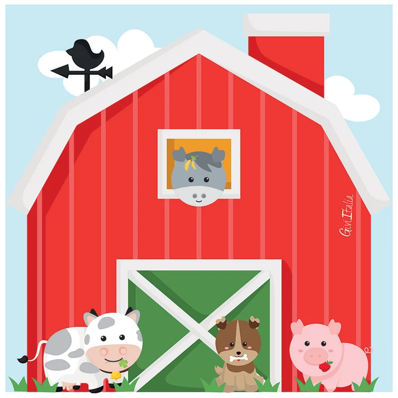 Tovaglioli in Carta Happy Farm 33 x 33 cm - 16 pezzi
