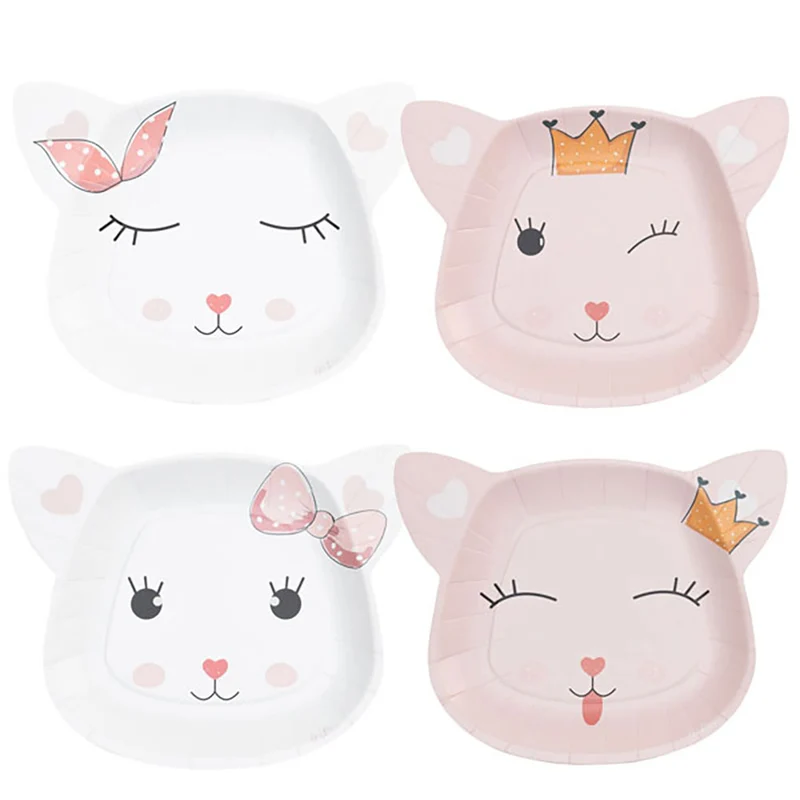 Piatti Sagomati Lady Kitty Cm 23 x 18 4 Ass - 8 pezzi