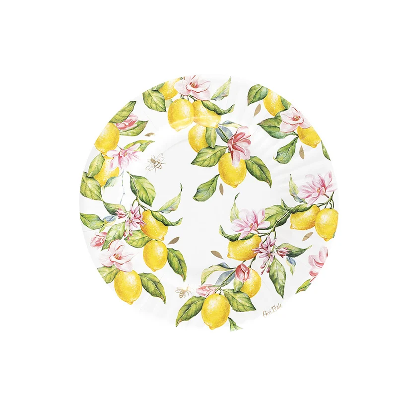 Piatti in Carta Lemony 21 cm - 8 pezzi