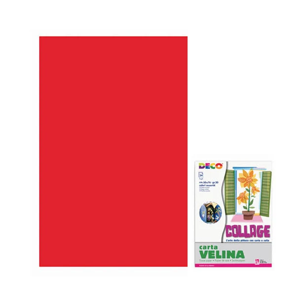 Carta Velina Rosso in Fogli 50 x 76 cm - 24 pezzi