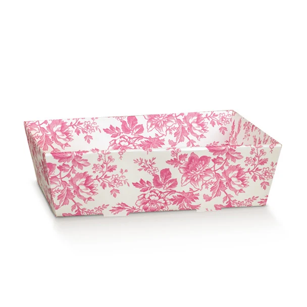 Vassoio Conico in Carta Toile de Jouy Fucsia 400 x 300 x 115 mm