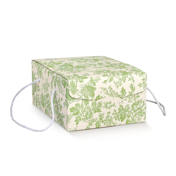 Scatola Segreto Toile de Jouy Verde con Cordino 335 x 235 x 140 mm - 2 pezzi