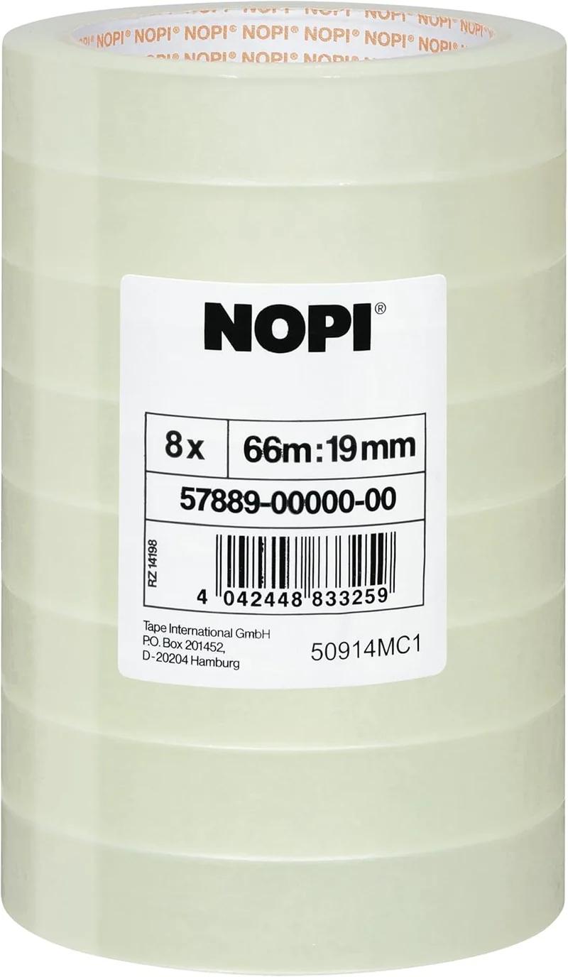 Nastro Adesivo TESA in PPL Trasparente 19 mm x 66 mt - 8 pezzi