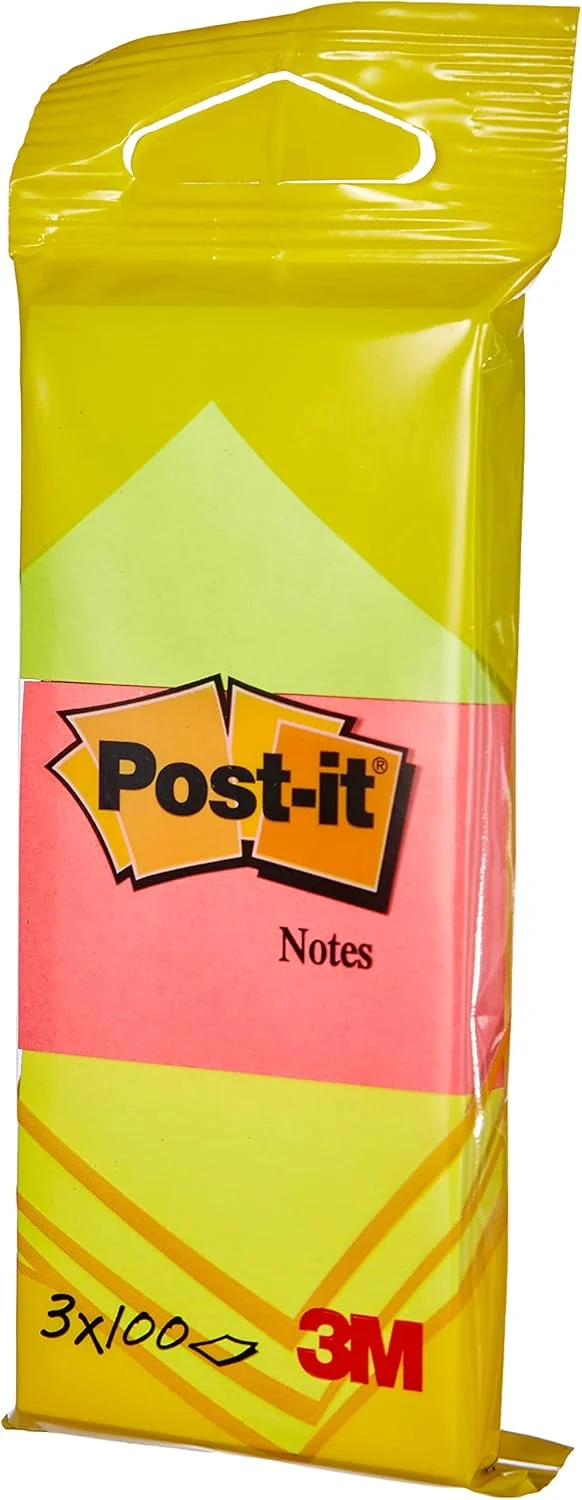Blocco 3M Post-It 38 x 51 mm Neon 100 Fogli - 3 pezzi